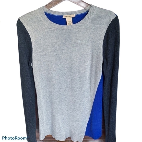 Vertical Design Sweaters - VERTICAL design color block crewneck sweater sizeS